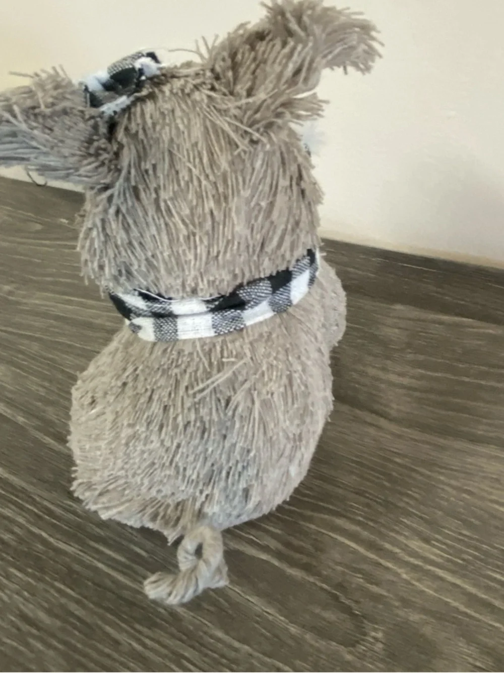 Straw Farm Pig With Buffalo Plaid
